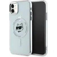 Custodia MagSafe per Apple iPhone 11, Karl Lagerfeld, IML Metal Choupette's Head, Bianca — 3