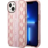 Custodia per Apple iPhone 14 Plus, Karl Lagerfeld, Monogram Stripe, Rosa — 3
