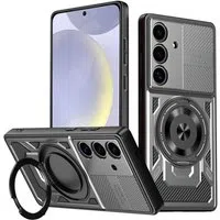 Custodia per Samsung Galaxy S25 S931 / S24 S921, Techsuit, RuggedCam, Grigio — 3