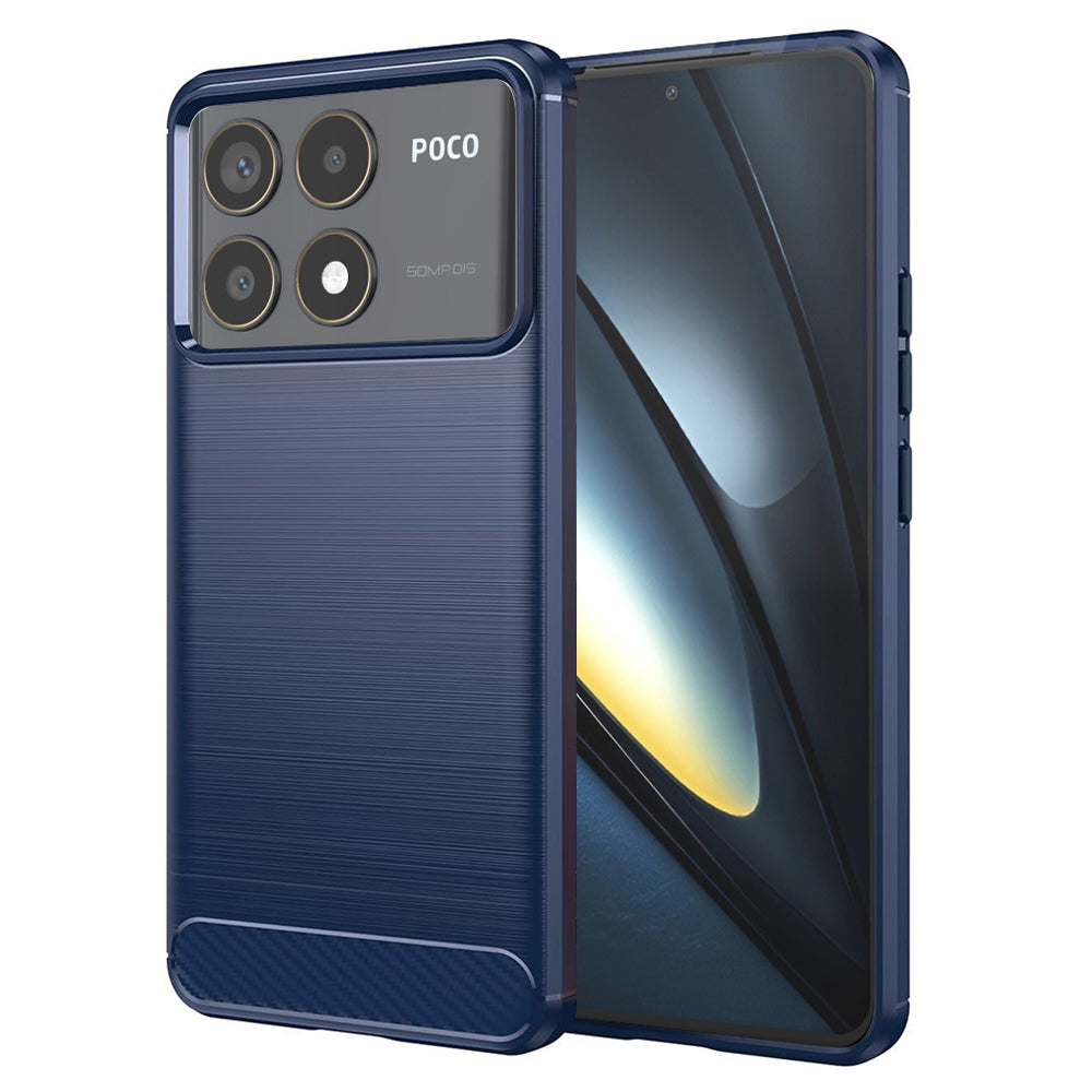 Techsuit Custodia per Xiaomi Poco F6 Pro, Techsuit, Carbonio, Blu