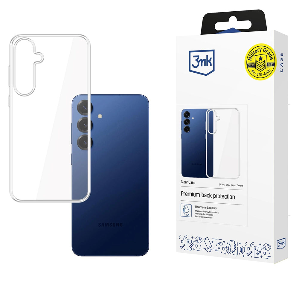 3MK Custodia per Samsung Galaxy S25 FE, 3MK, Clear, Trasparente