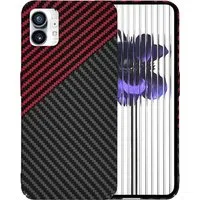Custodia per Nothing Phone (1), Techsuit, Carbonite FiberShell, Nero Rosso — 3