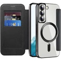 Custodia MagSafe per Samsung Galaxy S22 5G S901, Techsuit, SmartMag Book, Nera — 3
