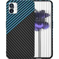Custodia per Nothing Phone (1), Techsuit, Carbonite FiberShell, Nero Bleu — 3