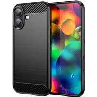Custodia per Apple iPhone 17, Techsuit, Carbonio, Nera — 3