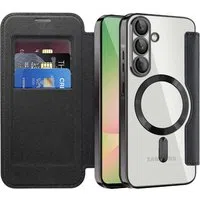 Custodia MagSafe per Samsung Galaxy A57 5G, Techsuit, SmartMag Book, Nera — 3