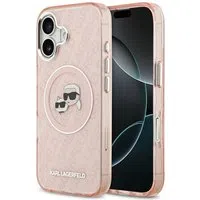 Custodia MagSafe per Apple iPhone 17, Karl Lagerfeld, IML Glitter Karl & Choupette's Heads, Rosa — 3