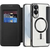 Custodia MagSafe per Samsung Galaxy S25 Edge S937, Techsuit, SmartMag Book, Nera — 3