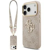Custodia per Apple iPhone 17 Pro, Guess, Big 4G Classic Logo with Big Strap, Rosa — 3