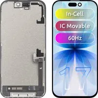 Display con Touchscreen JK per Apple iPhone 17, con Cornice, Versione LCD In-Cell IC Movable, Nero — 3