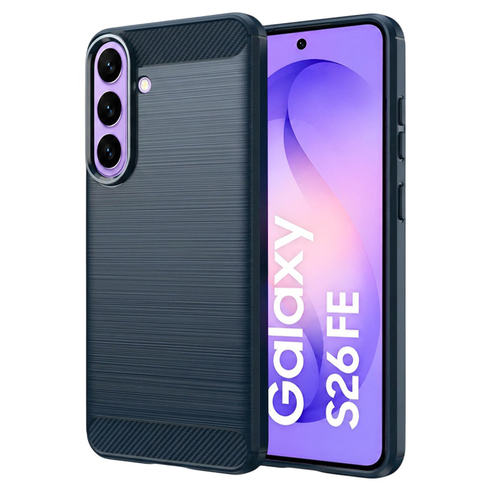 Techsuit Custodia per Samsung Galaxy S26 FE / S25 FE, Techsuit, Carbonio, Blu