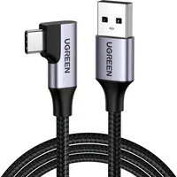 Cavo dati e ricarica USB-A - USB-C UGREEN US385 angolato, 60W, 1m, grigio — 3