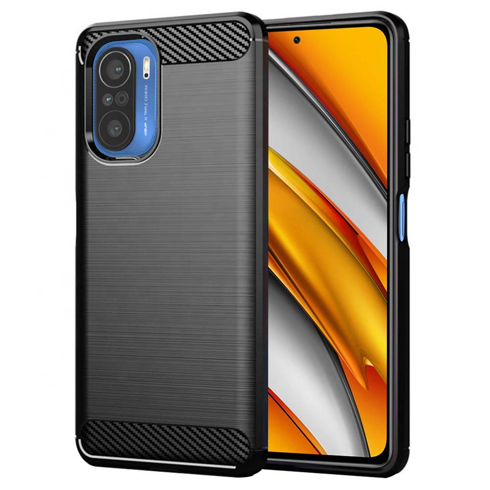 Techsuit Custodia per Xiaomi Poco F3 / Mi 11i, Techsuit, Carbonio, Nera