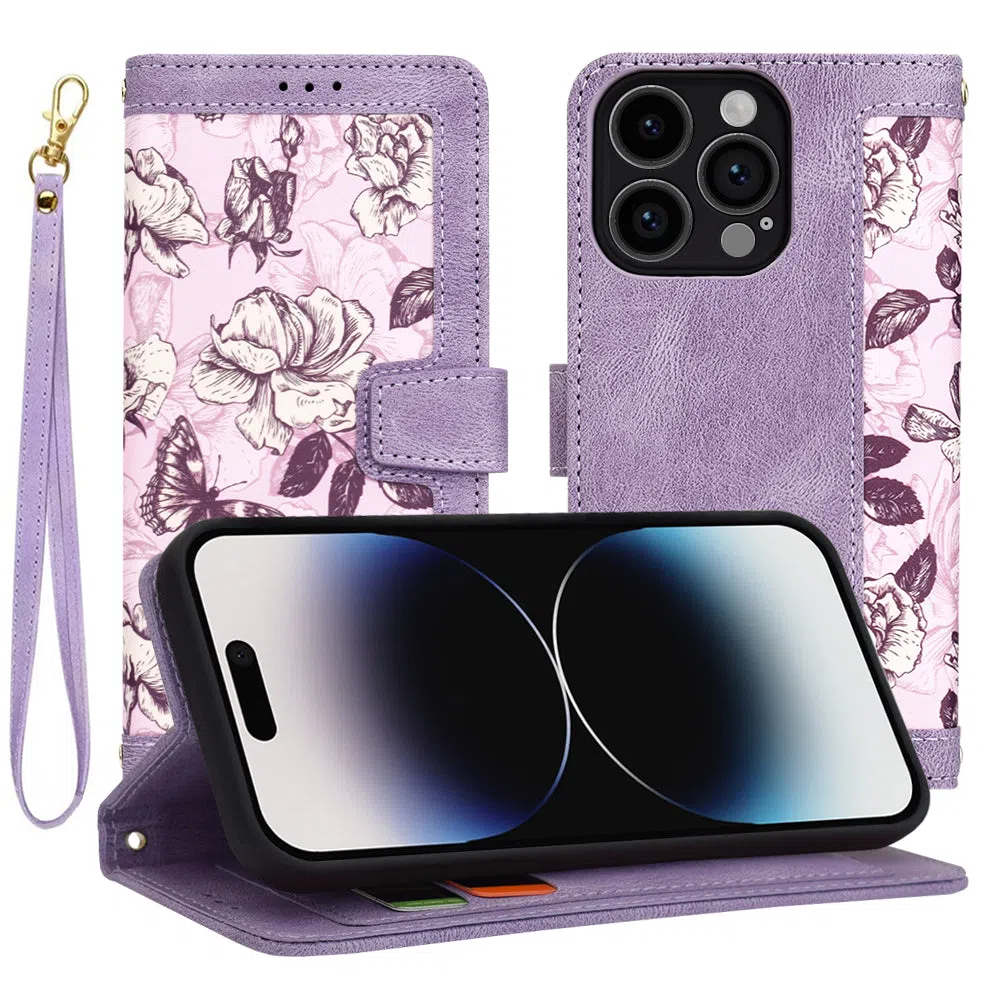 Custodia per Apple iPhone 14 Pro, Techsuit, FlipCraft, Viola — 2