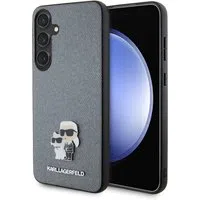 Custodia per Samsung Galaxy S24+ S926, Karl Lagerfeld, Saffiano Karl & Choupette Metal, Grigio — 3
