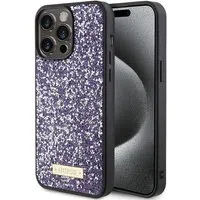 Custodia per Apple iPhone 15 Pro, Guess, Rhinestone Metal Logo, Viola — 3