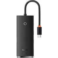 Hub USB-C Baseus Lite, 4 x USB-A 3.0 - 1 x USB-C, 0.25m, Nero WKQX030301 — 3