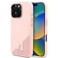 Custodia MagSafe per Apple iPhone 16 Pro Max, Karl Lagerfeld, Silicone Shadow Metal Initial, Rosa — 3