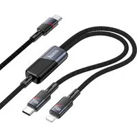 Cavo Dati e Ricarica USB-C - Lightning / USB-C HOCO U139 2in1, 100W, 1.2m, Nero — 3