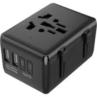 Caricabatterie da Rete Techsuit HHt204A Travel, 15W, 3A, 2 x USB-A - 2 x USB-C, Nero — 3