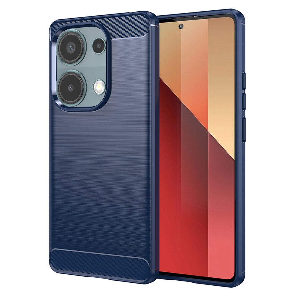 Custodia per Xiaomi Redmi Note 13 Pro 4G / Poco M6 Pro 4G, Techsuit, Carbonio, Blu