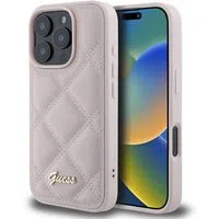 Custodia per Apple iPhone 16 Pro Max, Guess, Quilted Metal Logo, Rosa — 3