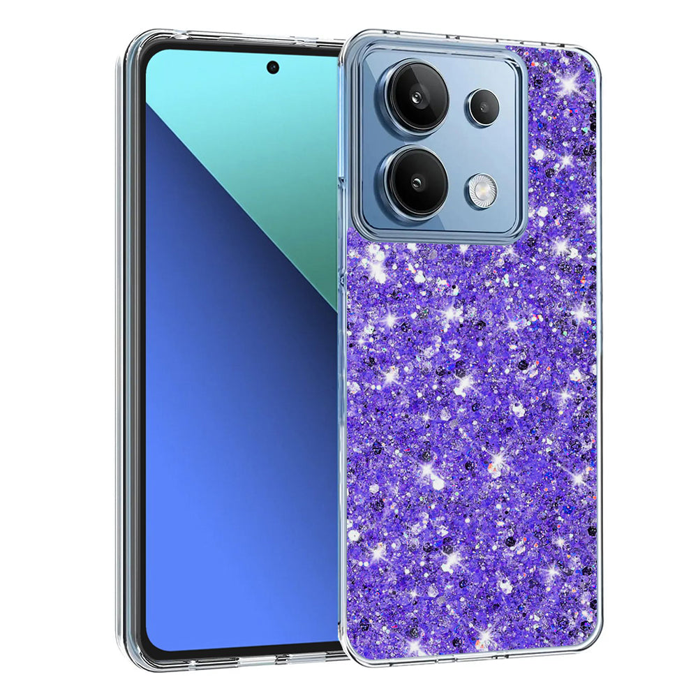 Custodia per Xiaomi Redmi Note 13 4G, Techsuit, Sparkly Glitter, Viola