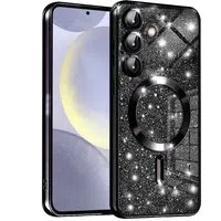 Custodia MagSafe per Samsung Galaxy S24 S921, Techsuit, Luxury Glitter, Nera — 3