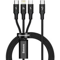 Cavo di Ricarica USB-C - Lightning / microUSB / USB-C Baseus Rapid 3in1, 20W, 1.5m, Nero CAMLT-SC01 — 3