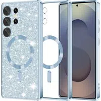 Custodia MagSafe per Samsung Galaxy S25 Ultra S938, Techsuit, Luxury Glitter, Blu — 3