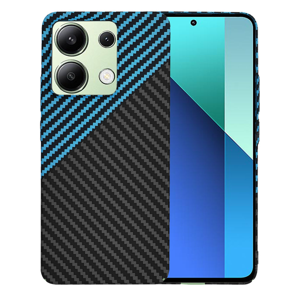 Custodia per Xiaomi Redmi Note 13 4G, Techsuit, Carbonite FiberShell, Nero Bleu