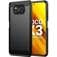Custodia per Xiaomi Poco X3 Pro / X3 NFC / X3, Techsuit, Carbonio, Nera — 3