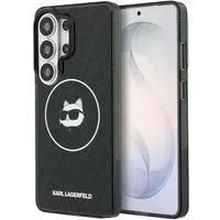 Custodia MagSafe per Samsung Galaxy S26 Ultra S948, Karl Lagerfeld, IML Choupette Head on KL Repeated Logo, Nera — 3