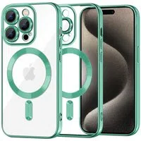 Custodia MagSafe per Apple iPhone 15 Pro Max, Techsuit, Luxury Crystal, Verde Chiaro — 3