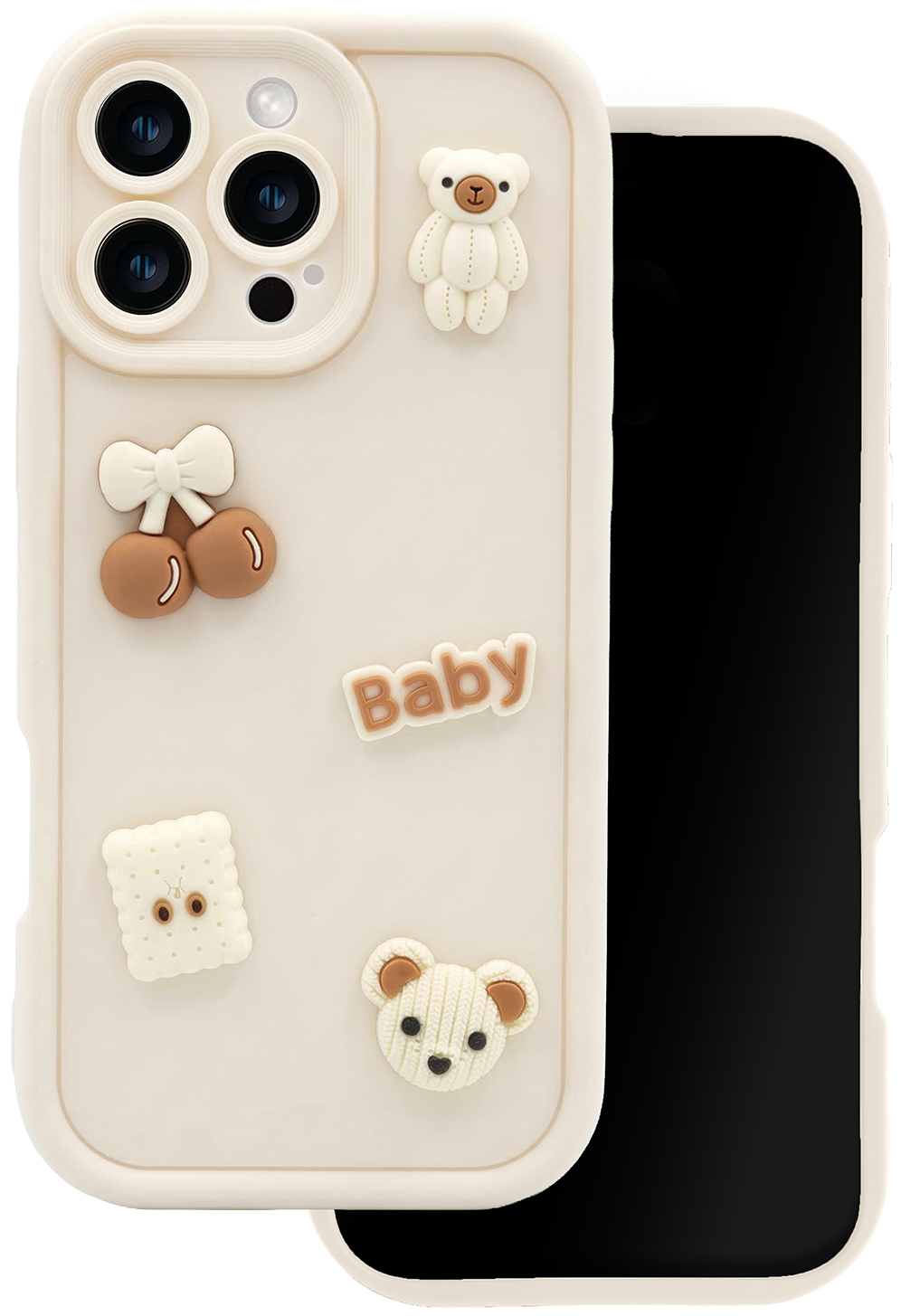 GSMnet Custodia per Samsung Galaxy S26 S942, OEM, Ultra Trendy 3D Bear, Beige