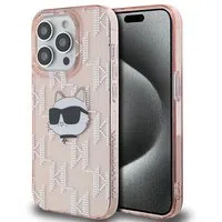 Custodia per Apple iPhone 14 Pro Max, Karl Lagerfeld, IML Luxury Monogram Choupette's Head, Rosa — 3