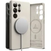 Custodia MagSafe per Samsung Galaxy S25 Ultra S938, Ringke, Silicone, Crema — 3