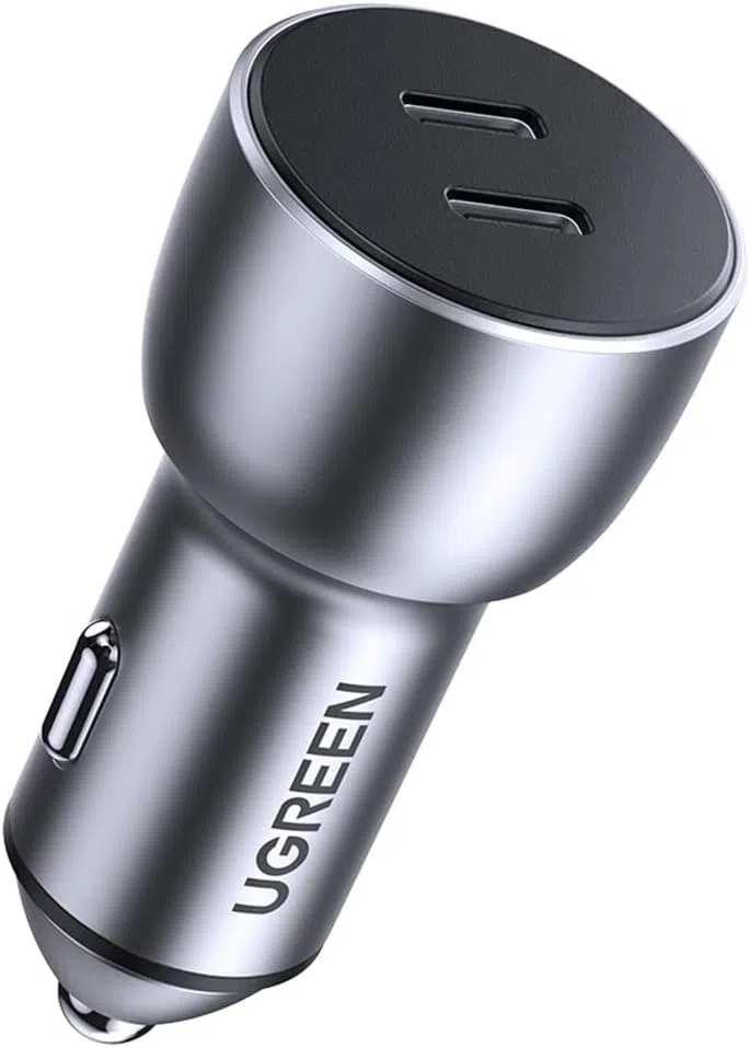 Caricabatterie da auto UGREEN CD213, 36W, 3A, 2 x USB-C, Grigio — 2