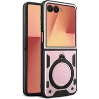 Custodia per Samsung Galaxy Z Flip7 F766, Techsuit, CamGuard Pro, Rosa Oro — 3