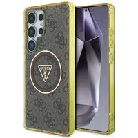 Custodia MagSafe per Samsung Galaxy S25 Ultra S938, Guess, IML Glitter 4G Circle Triangle, Marrone — 3