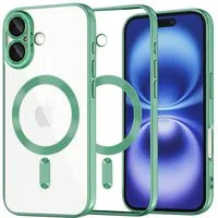 Custodia MagSafe per Apple iPhone 16, Techsuit, Luxury Crystal, Verde Chiaro — 3