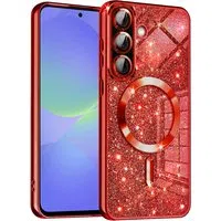 Custodia MagSafe per Samsung Galaxy A56 A566 / A36 A366, Techsuit, Luxury Glitter, Rosa — 3