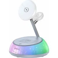 Caricabatterie Wireless Yesido DS31 3in1, 15W, 1.67A, Bianco — 3