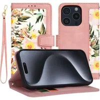 Custodia per Apple iPhone 15 Pro, Techsuit, FlipCraft, Rosa — 3