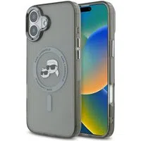 Custodia MagSafe per Apple iPhone 16 Plus, Karl Lagerfeld, IML Metal Karl & Choupette's Heads, Nera — 3