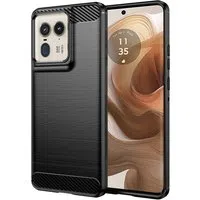 Custodia per Motorola Edge 50 Ultra, Techsuit, Carbonio, Nera — 3