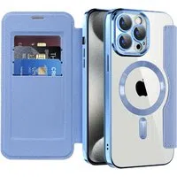 Custodia MagSafe per Apple iPhone 15 Pro, Techsuit, SmartMag Book, Blu — 3