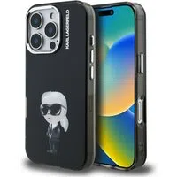 Custodia MagSafe per Apple iPhone 16 Pro, Karl Lagerfeld, IML Aquarelle Logo Karl, Nera — 3