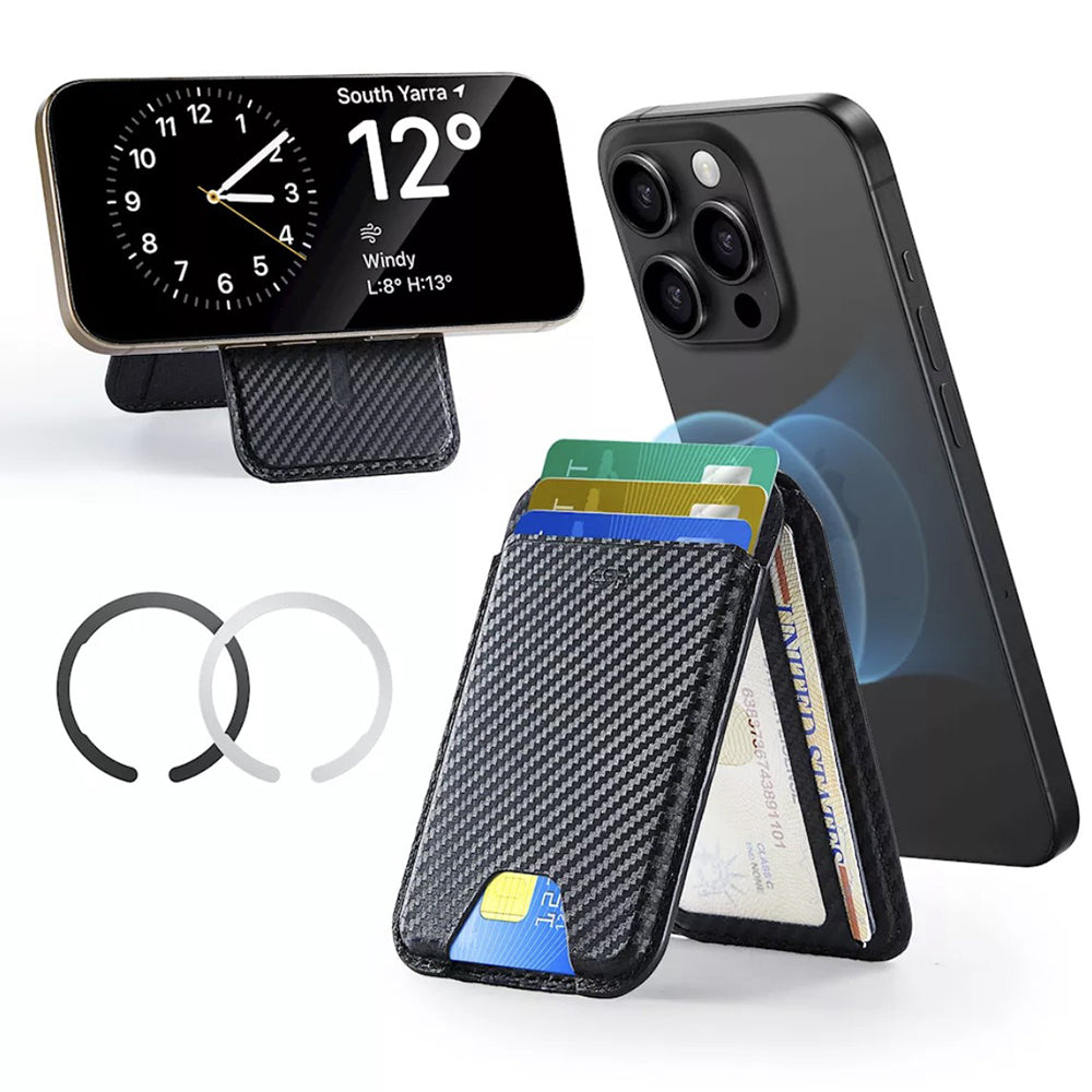 Portafoglio Magsafe, ESR, Classic Carbon, Nero