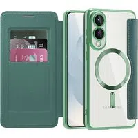 Custodia MagSafe per Samsung Galaxy S25 Edge S937, Techsuit, SmartMag Book, Verde — 3